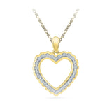 romantic heart diamond pendant in gold for women online
