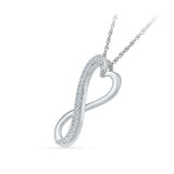 The Heart Twist Diamond Silver Pendant