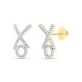 X & O Diamond Stud Earrings