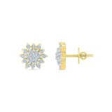 Sunflower Diamond Stud Earrings