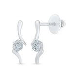 Floral Hang Diamond Stud Earrings