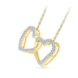 Heart Duo Diamond Pendant with Chain