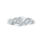 Chic Twist Diamond Engagement Silver Ring