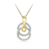 trendy infinity two ring diamond pendant in 14k and 18k Gold online for women