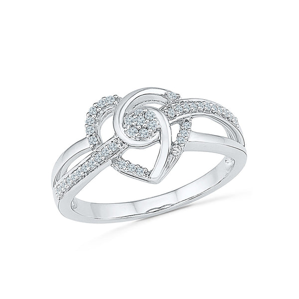 14k, 18k white and yellow gold Tender Loving Heart Design Ring in PRONG setting for women online