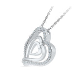 Hearteous Trio Diamond Silver Pendant