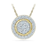 Round Diamond Circle Pendant in 14k and 18k Gold online for women