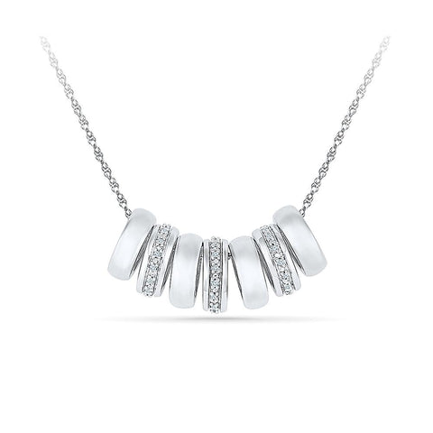 Silver Bohemian Pendant with Prong Set Round Diamonds