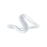 Swirl Style Diamond Midi Ring