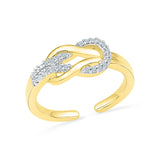 14kt /18kt white and yellow gold Knot Treat Diamond  Midi Ring in PRONG setting for women online