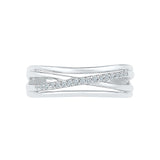 Gorgeous Diamond Midi-Silver Ring