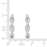 Three Link Diamond Hoop Earrings