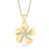 Pinwheel Floral Bold Gold Pendant