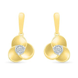 Impressive Gloral Bold Gold Dangle Earrings