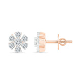 Shimmery Floral Stud Earrings