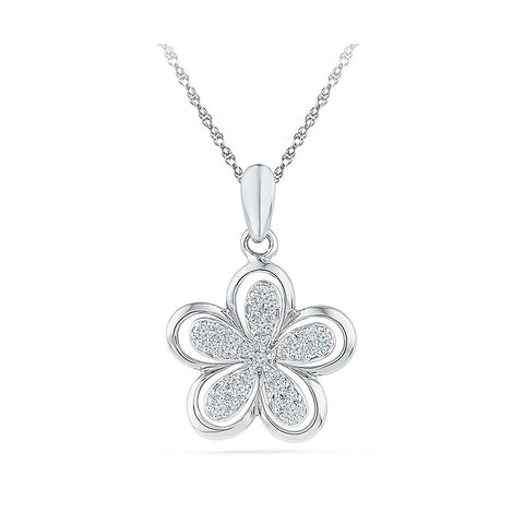 Silver Cross pendant in Prong Setting with Diamonds