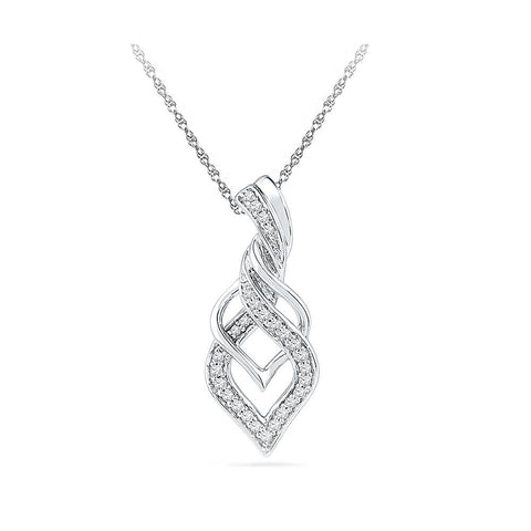 Silver Gold Fancy Real Diamond pendant in Prong Setting 