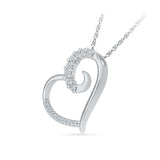 Classy Diamond Heart Silver Pendant