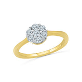 14kt /18kt white and yellow gold Teeny Floral Everyday Diamond Ring in Prong setting for women online