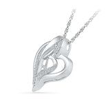 Couple Heart Diamond Silver Pendant