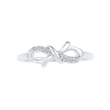 Bow Knot Diamond Midi Silver Ring