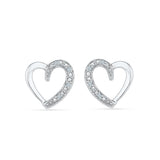 Interlude Heart Shape Silver Earrings