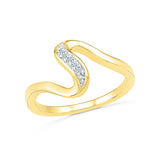 14kt / 18kt white and yellow gold Simply Swirling Diamond Midi Ring for women online in PRONG setting
