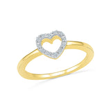 Micro Heart Diamond Midi Ring