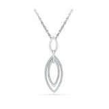 Silver pendant in Prong Setting with Diamonds