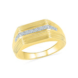 14kt / 18kt white and yellow gold The Prestige Diamond Ring for Men in Bezel setting online for men