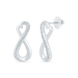 Infinity Hold Diamond Drop Earrings in 92.5 Sterling Silver for women online