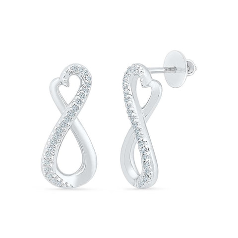 Infinity Hold Diamond Drop Earrings in 92.5 Sterling Silver for women online