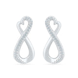 Infinity Hold Diamond Drop Silver Earrings