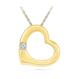 One Diamond Heart Pendant in 14k and 18k Gold online for women