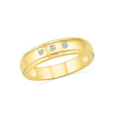 9/14/18 Carat Silver/White/Yellow/Rose  three diamond band mens ring in bezel Setting with Diamonds