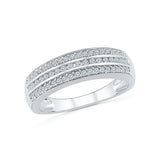 14kt / 18kt white and yellow gold Three Layer Everyday Diamond Ring in Channel for women online