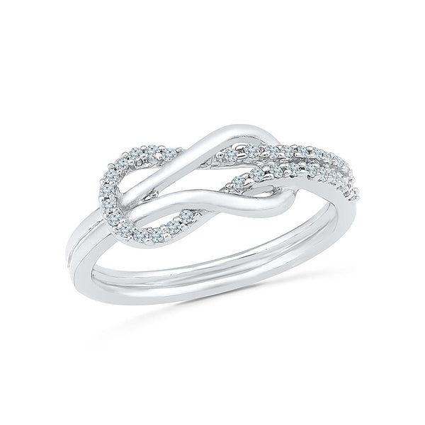 Silver Designer Cocktail Diamond Ring