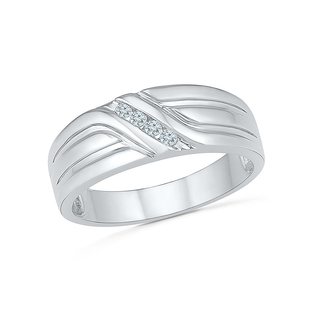 R.S. Covenant® CZ Silver Four Mini Heart Ring