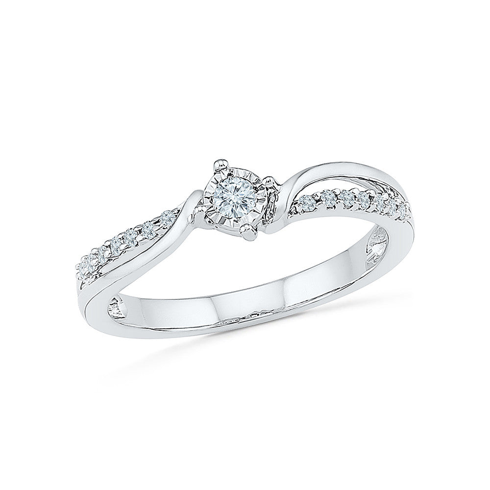 50 Pointer Emerald Lab Diamond Bingle Solitaire Ring | Fiona Diamonds