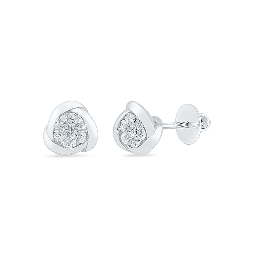 Clear Crystal Round Small Stud Earrings Sterling Silver Diamond Earrings  For Women Plating Fine Jewelry