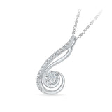 Exquisite Enfold Diamond Silver Pendant