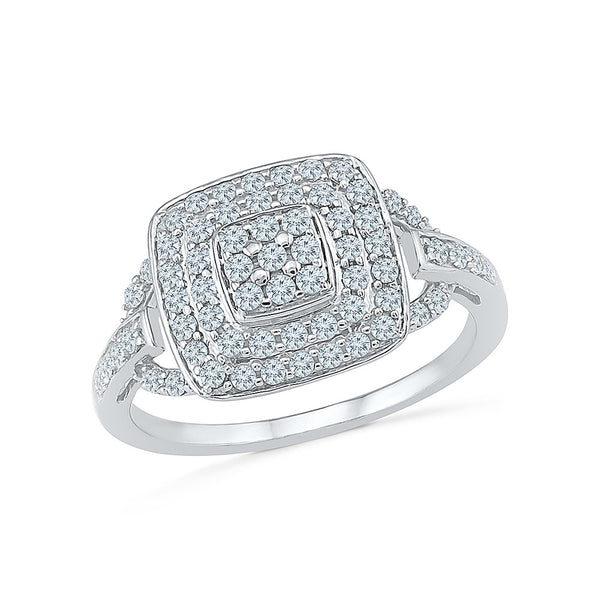14kt / 18kt white and yellow gold heavily studded square diamond  in PRONG and CHANNEL for women online