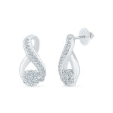 Floral Swing Diamond Stud Earrings