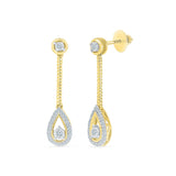 Charming Chain Teardrop Diamond Earrings