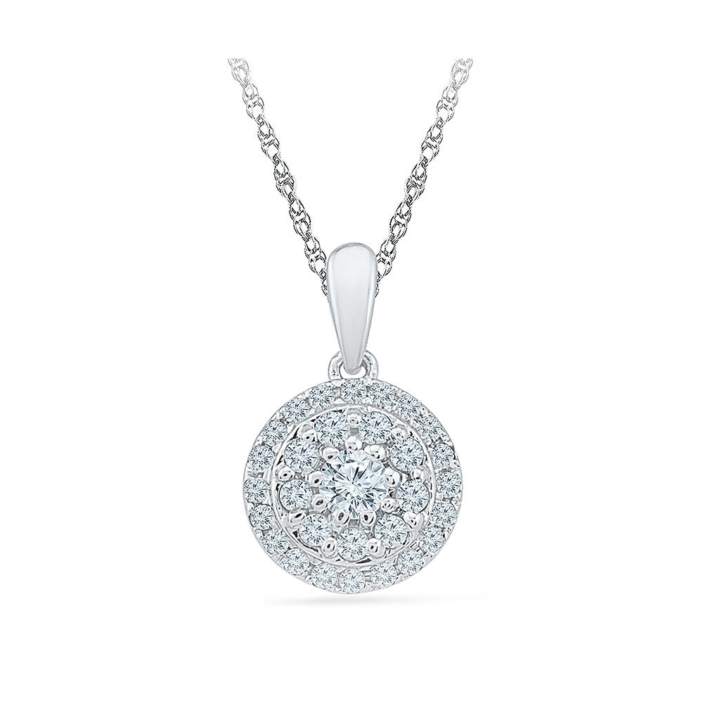 14K White Gold Diamond Snowflake Pendant with Chain - Josephs Jewelers