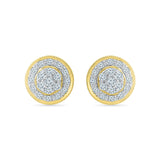 Multi Diamond Circle Stud Earrings in 14k and 18k gold for women online