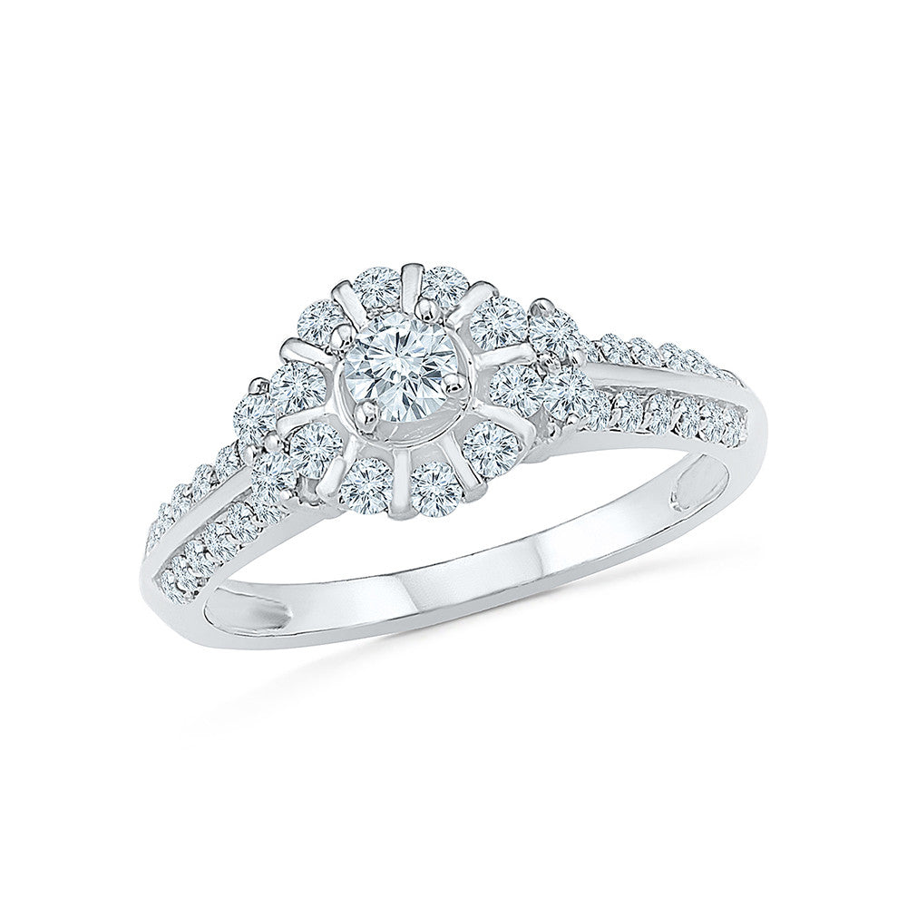 Shop Flower Shape Diamond Engagement Ring | Padme Jewels