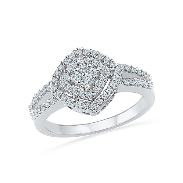 Square Weave Diamond Cocktail Ring