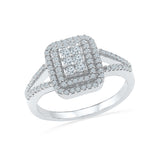 14kt / 18kt white and yellow gold Diamond Square Stellar Cocktail Ring in PRONG setting online for women