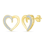 Open Heart Diamond Stud Earrings